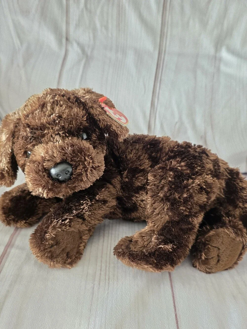 TY Classic Nuzzle Chocolate Lab Labrador Dog Plush Stuffed Toy 12 Inch 2001 #2